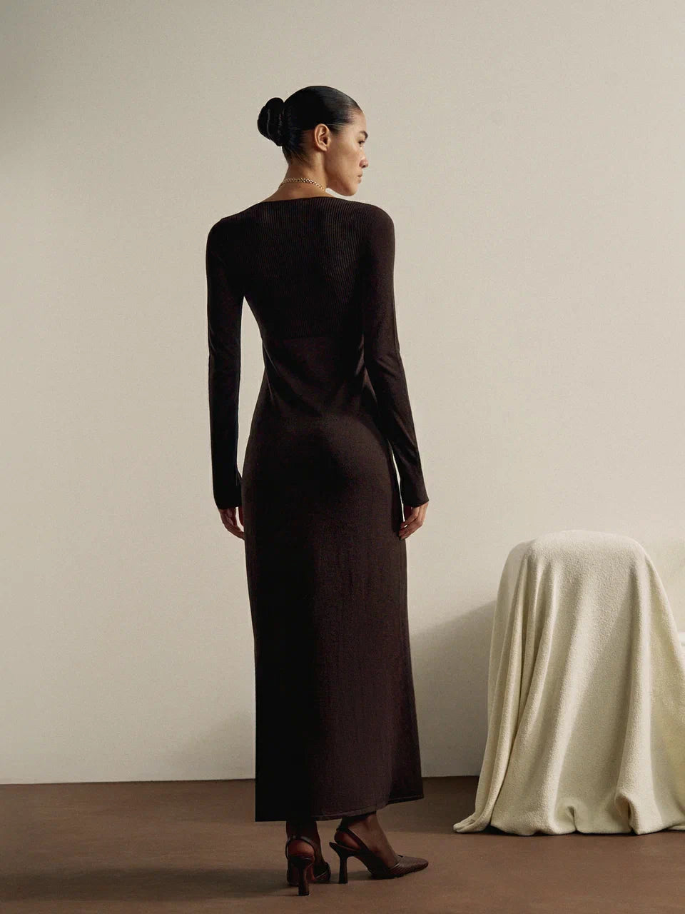 SABINE dress, dark chocolate