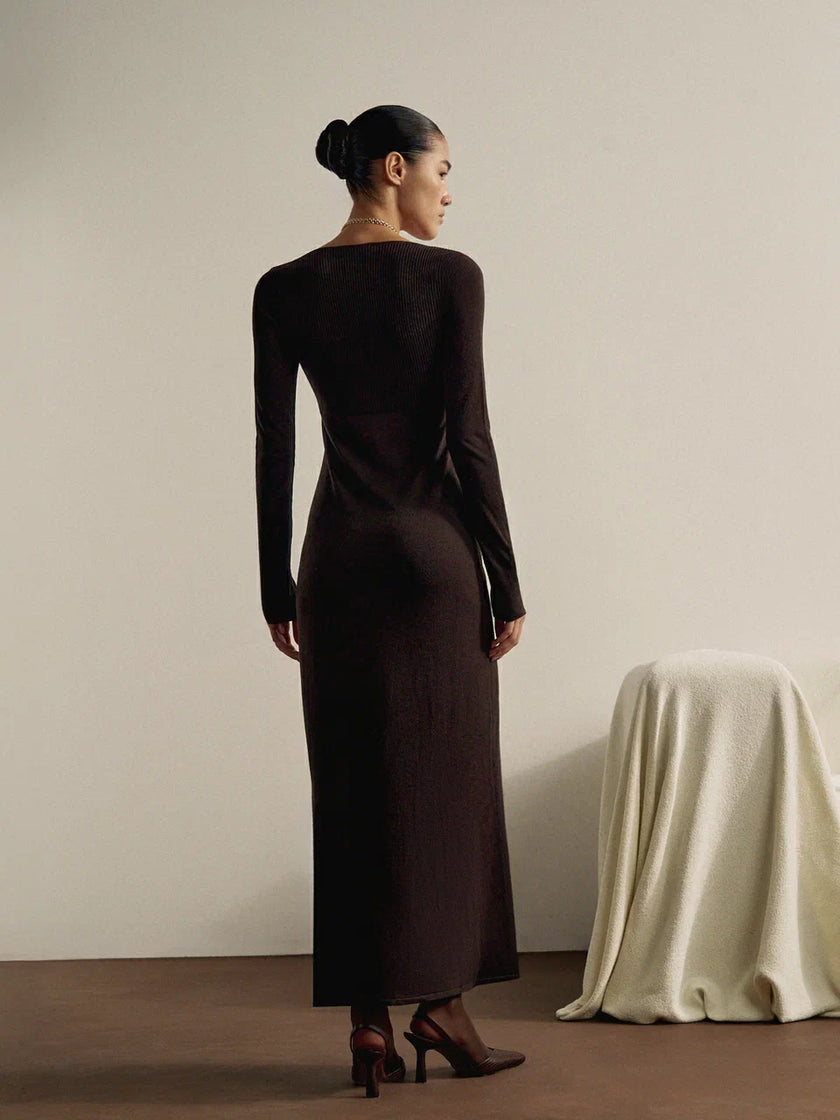 SABINE dress, dark chocolate