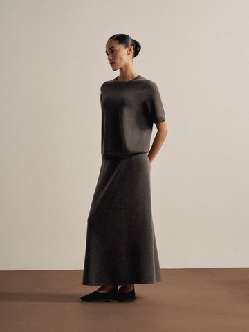 ALINA cashmere skirt, chocolate