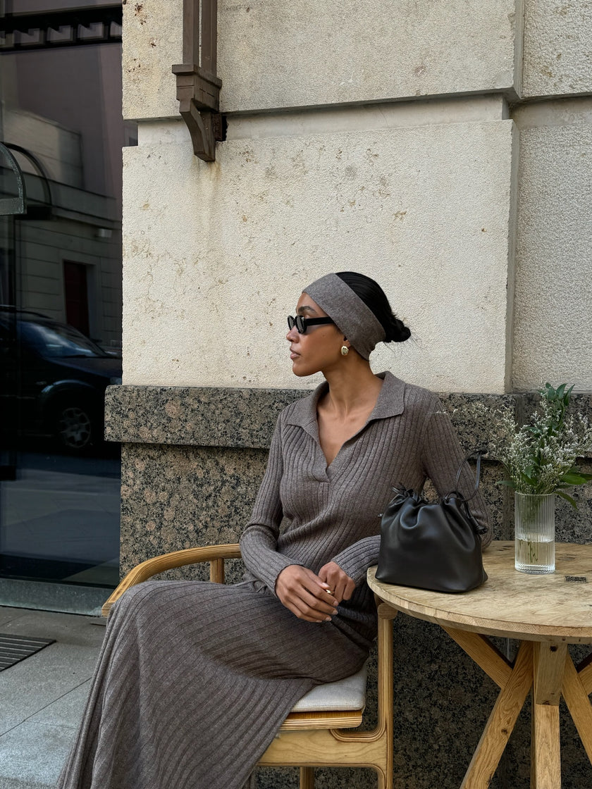 KIRA polo jumper, mocha