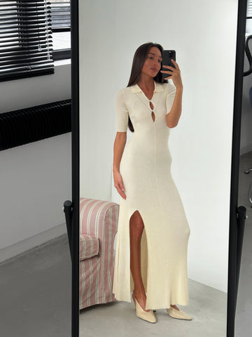 ROSALINA collared dress, milk