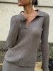 KIRA polo jumper, mocha