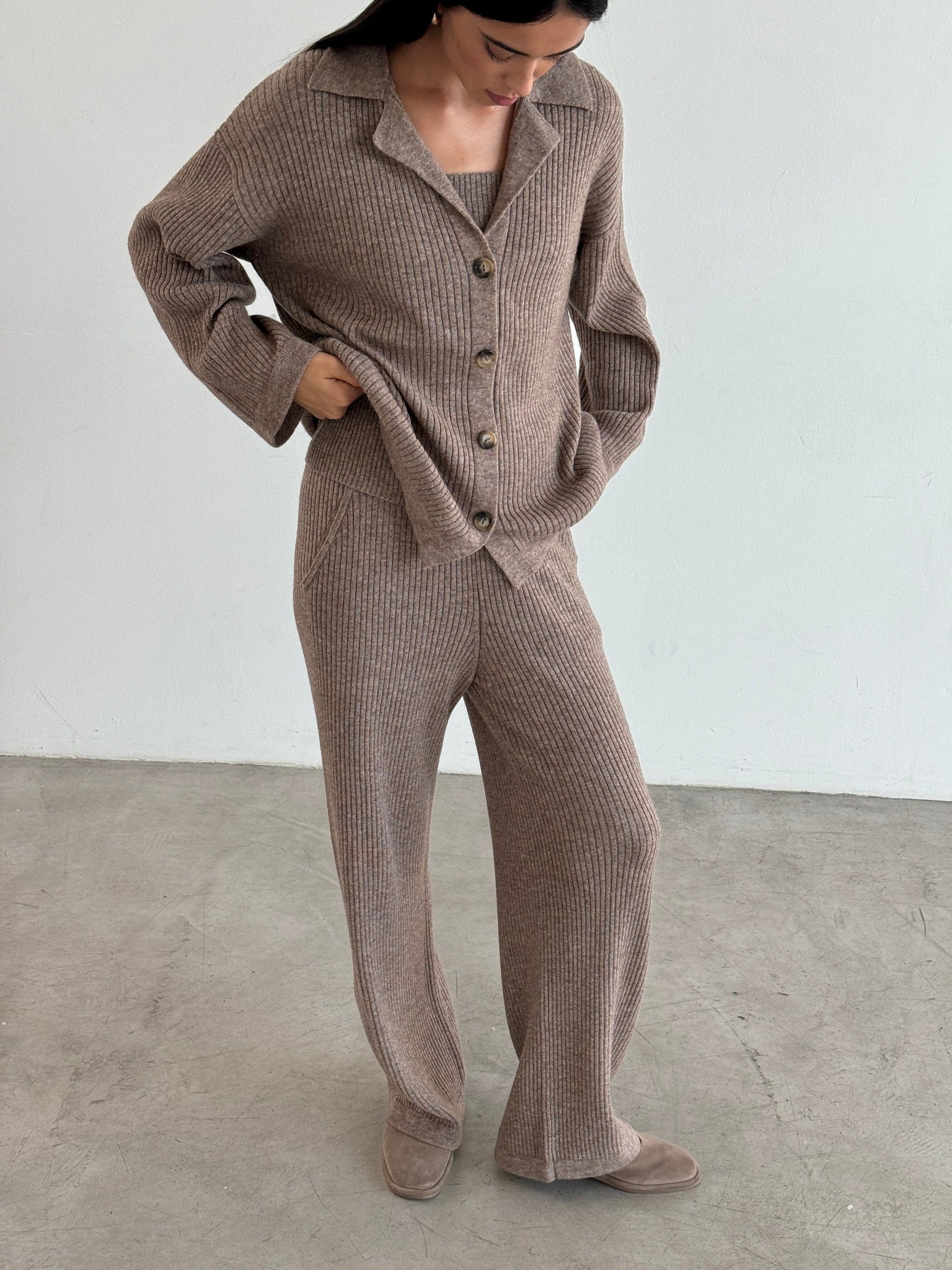 SORAYA pants, beige mélange