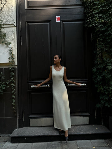 MIU alpaca dress, milk