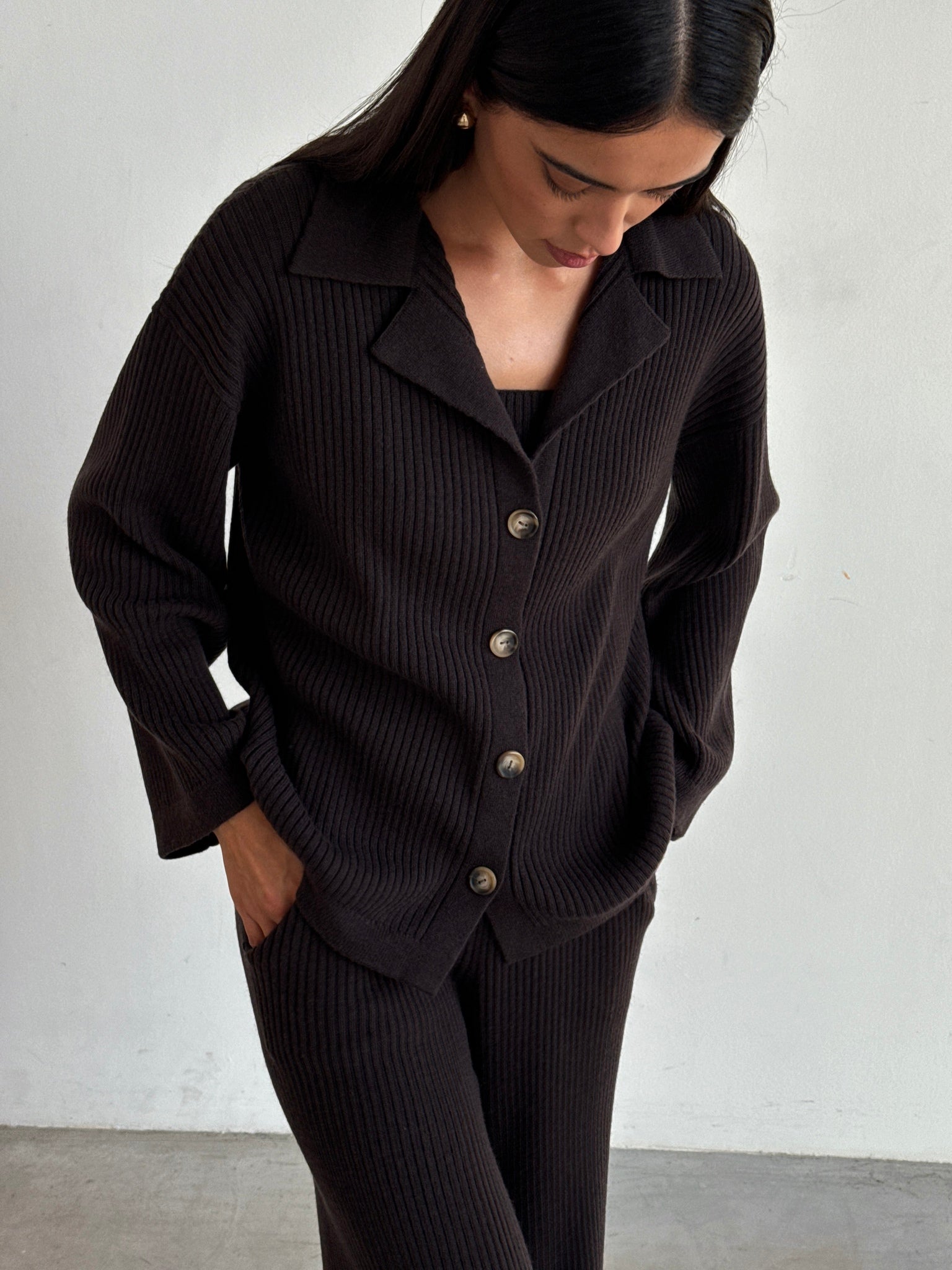 SORAYA cardigan, dark chocolate