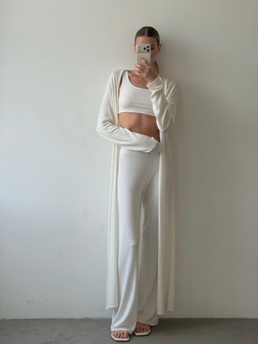 NARINA thin-strap crop top, ivory