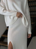 MILANO slit skirt, milk