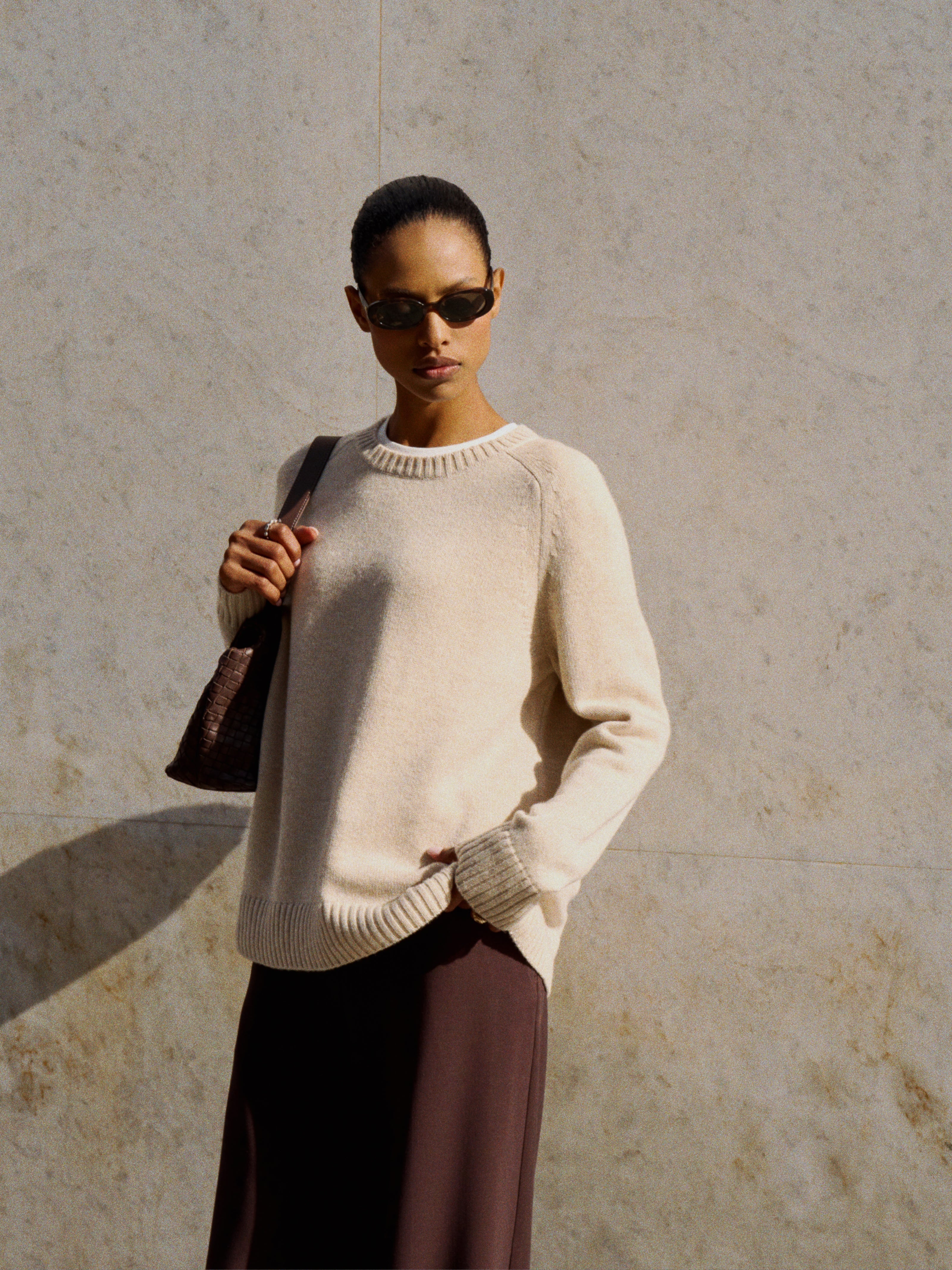 AMANDA basic sweater, beige