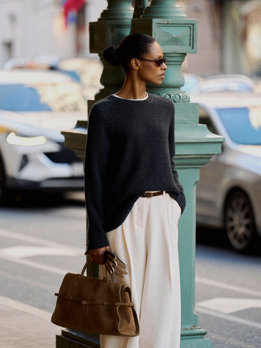 AMANDA basic sweater, anthracite