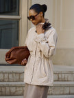 SASHA Drawstring-Waist Windbreaker, light beige
