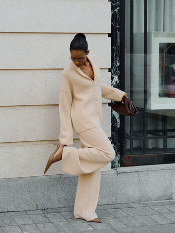 AMANDA basic pants, powder pink