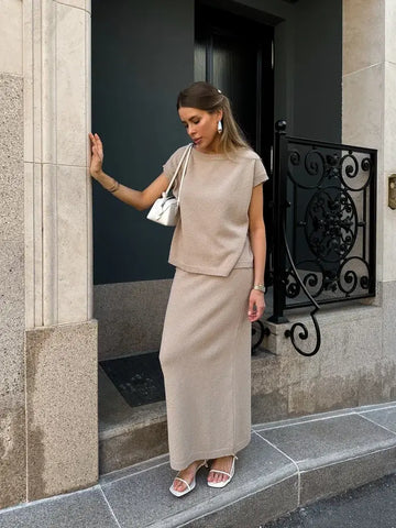FLUFFY bouclé skirt, beige