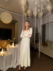 NORA long sleeve dress, ivory