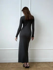 ERIKA dress with long sleeves, graphite