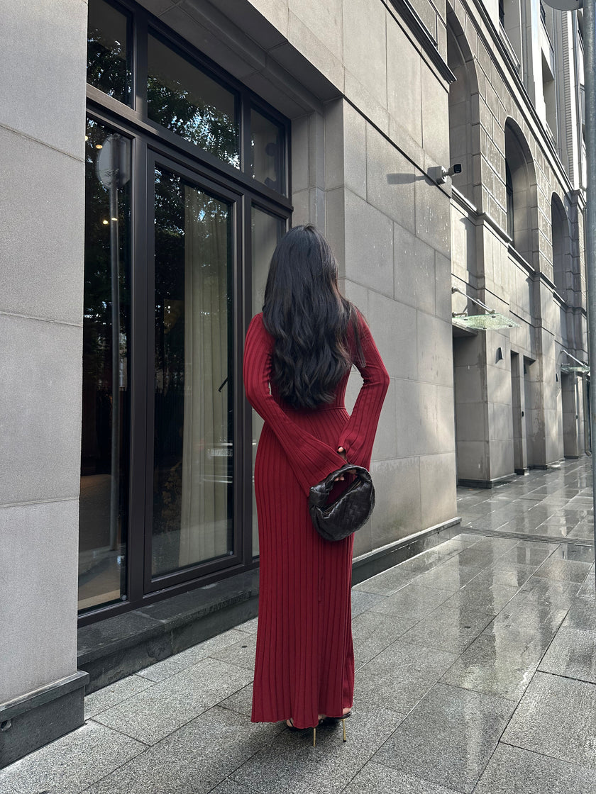 ZEENA dress, burgundy