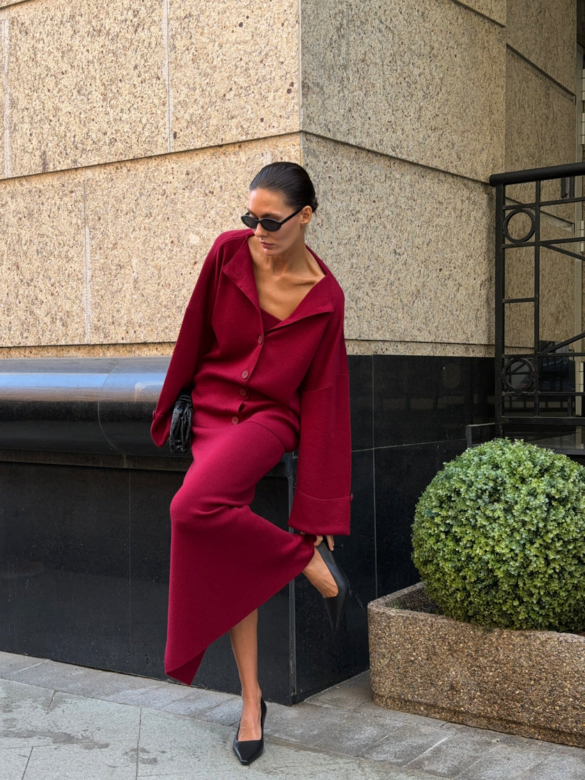 MOLLY no peplum skirt, burgundy