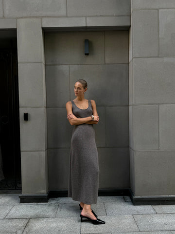 MIU alpaca dress, mocha