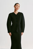 TILDA textured wool jacket, black