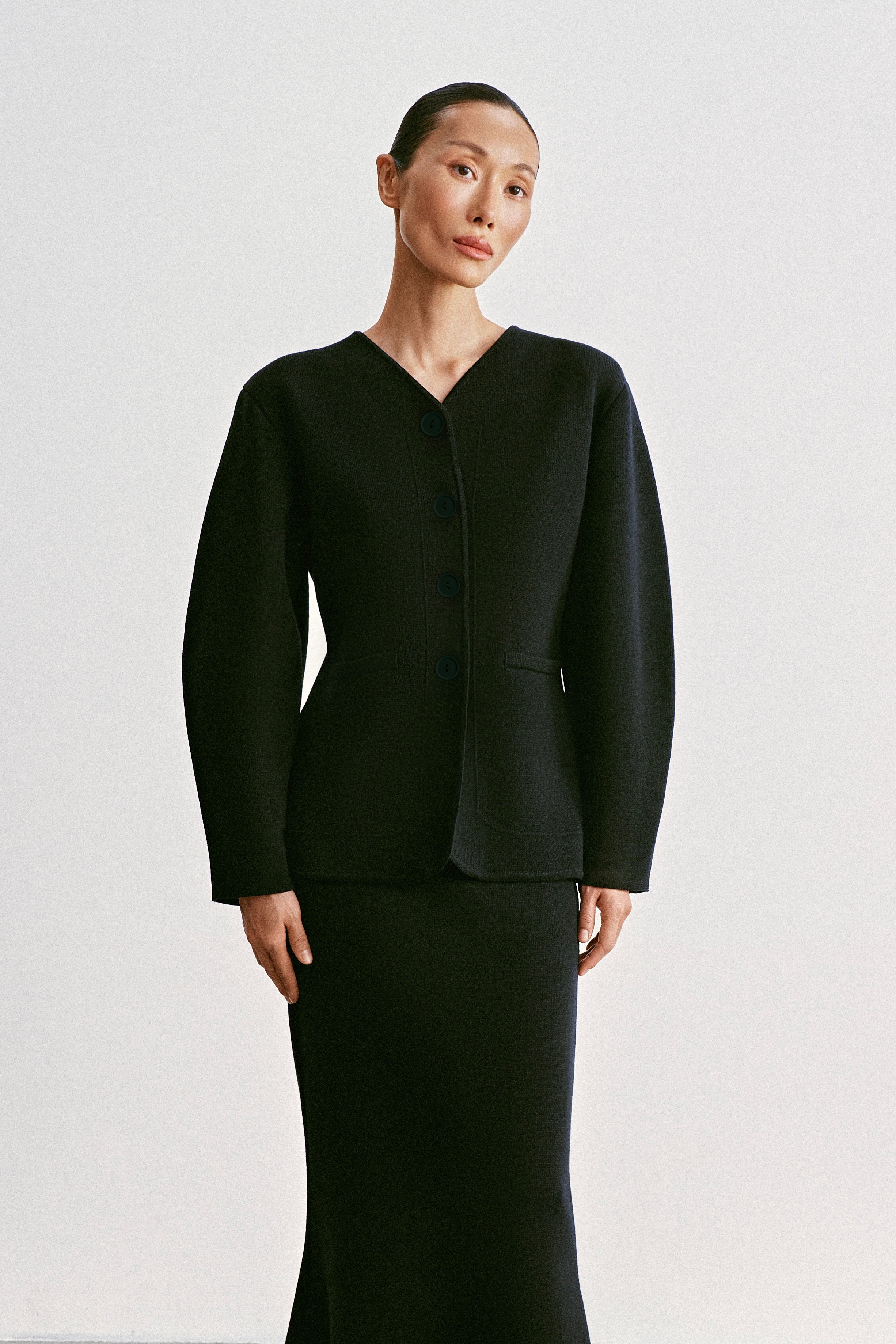 TILDA textured wool jacket, black