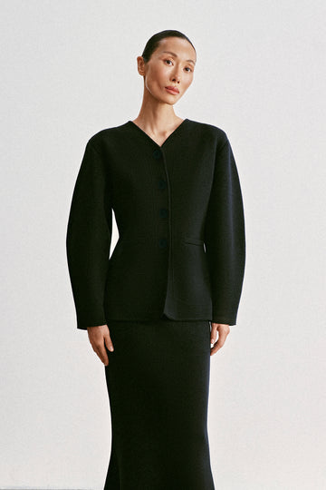 TILDA textured wool jacket, black