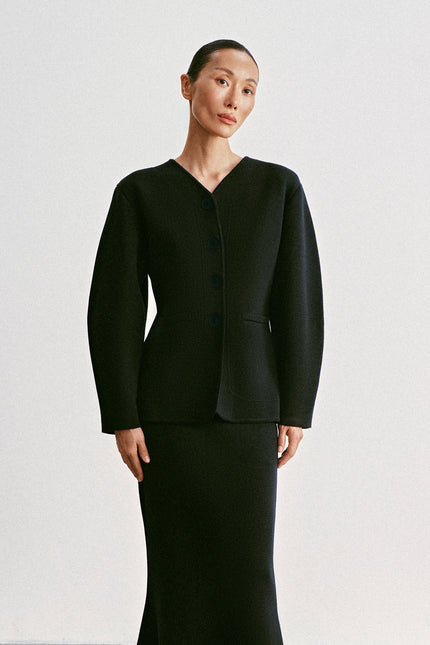 TILDA textured wool jacket, black