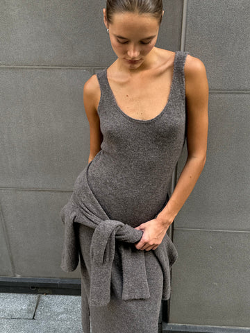 MIU alpaca dress, mocha