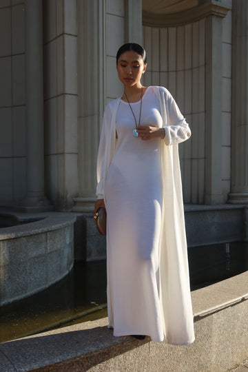 STORY basic dress, milk