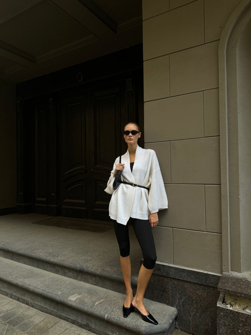 FABIA cape cardigan, milk