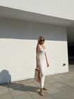 Double straps dress, milk