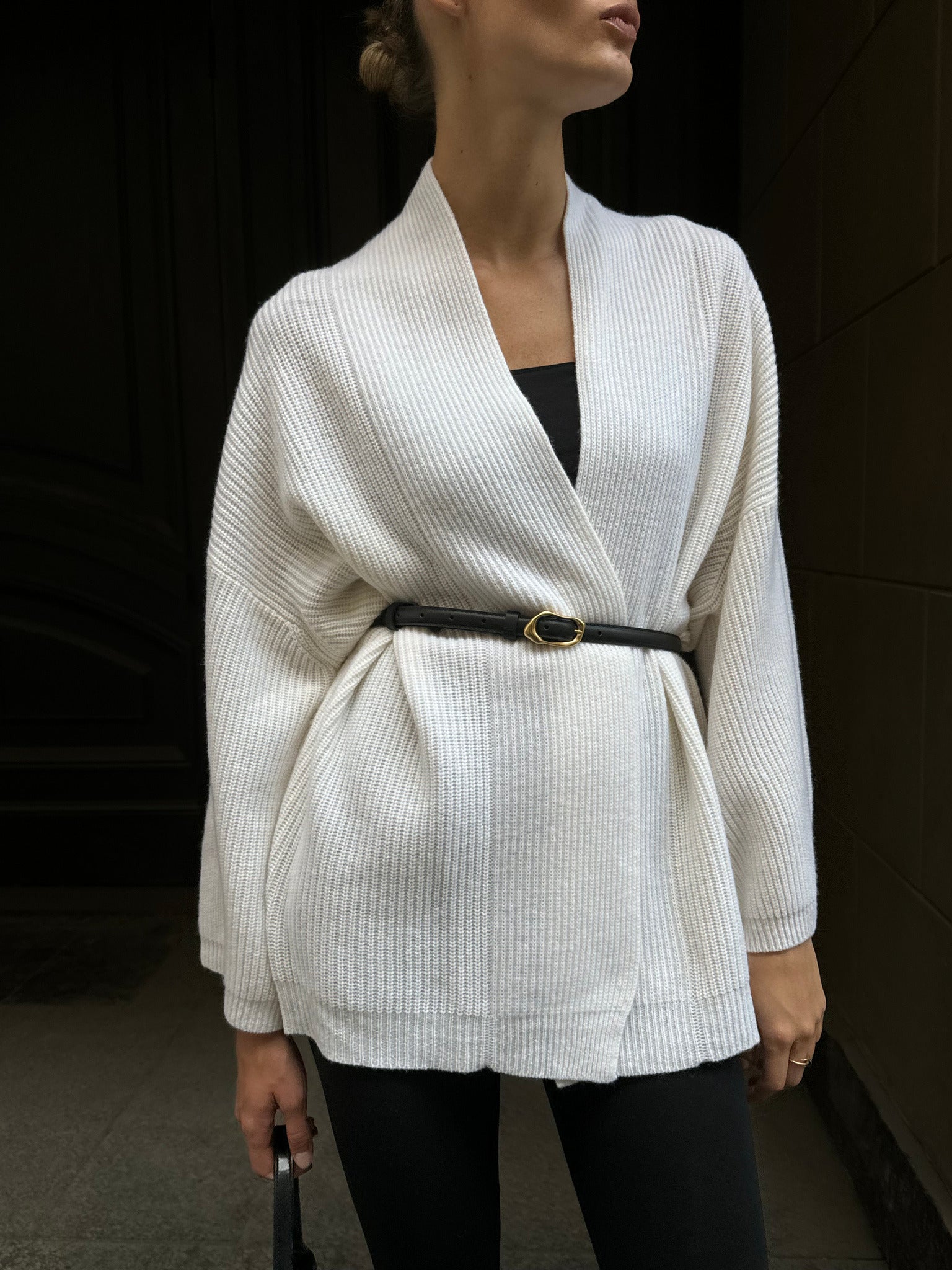 FABIA cape cardigan, milk