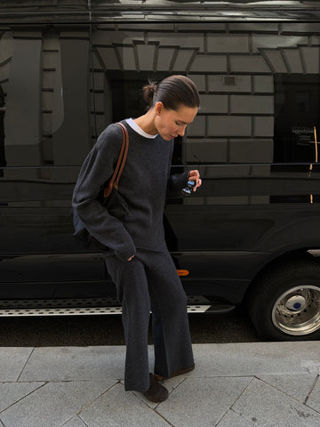 JONI relaxed fit wool jumper, anthracite