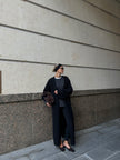 AMARA knitted coat, black