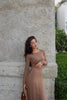 ERIKA dress with long sleeves, caramel