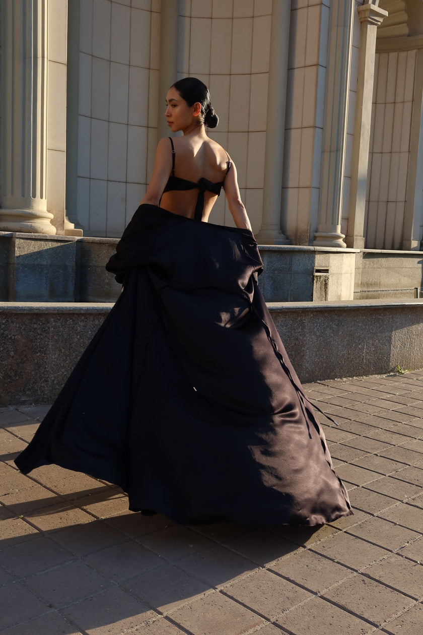 MOROCCO abaya-cape, black