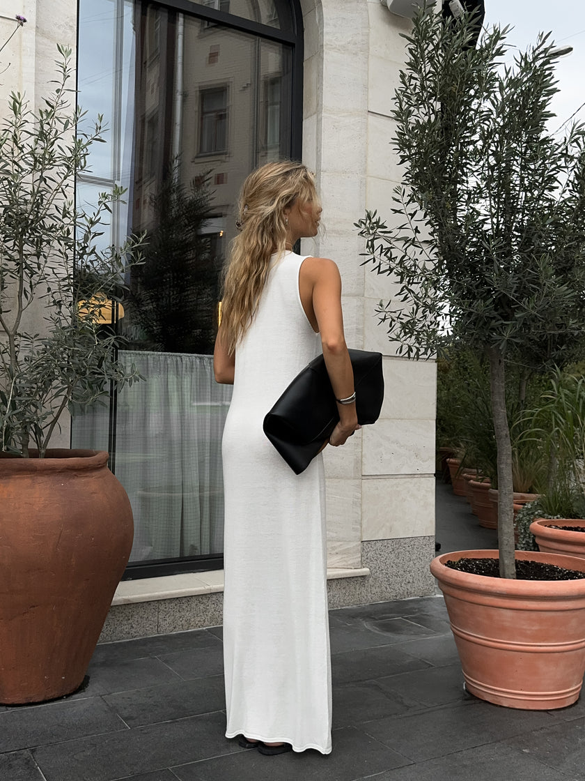 NARINA round neck dress, ivory