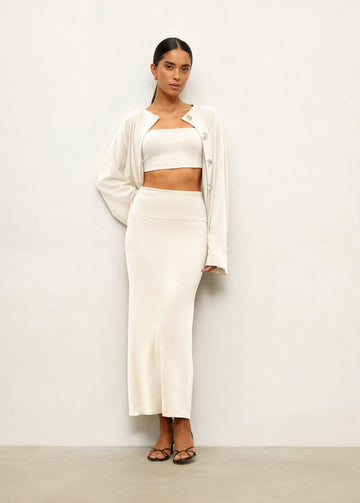 MOLLY bandeau top in merino wool, milk