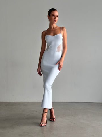 TIAMA mesh-insert dress, blue