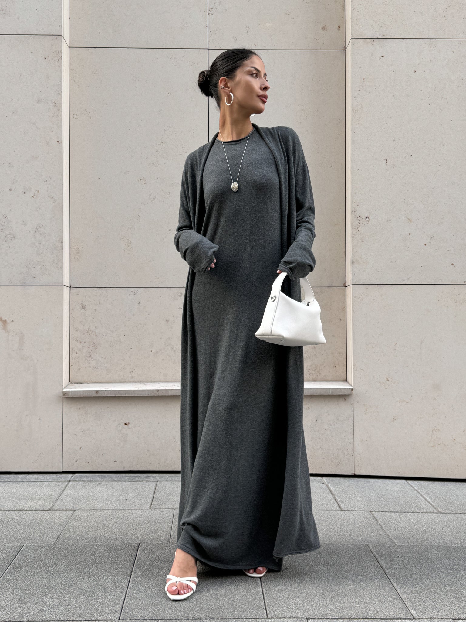 NARINA cardigan, gray-melange