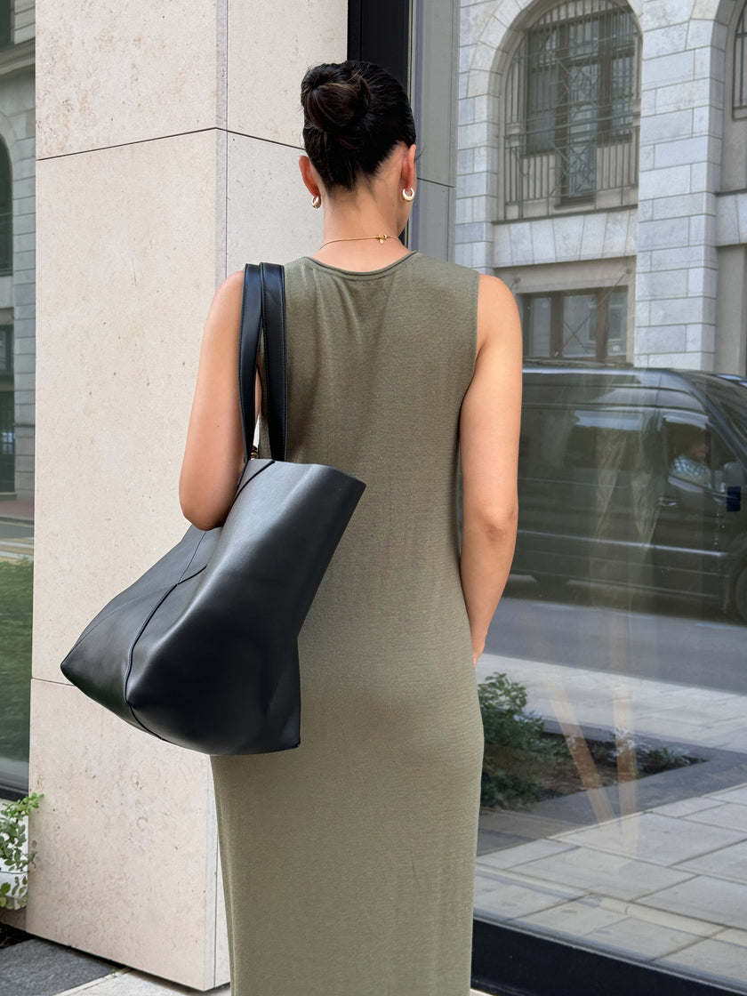 NARINA round neck dress, khaki