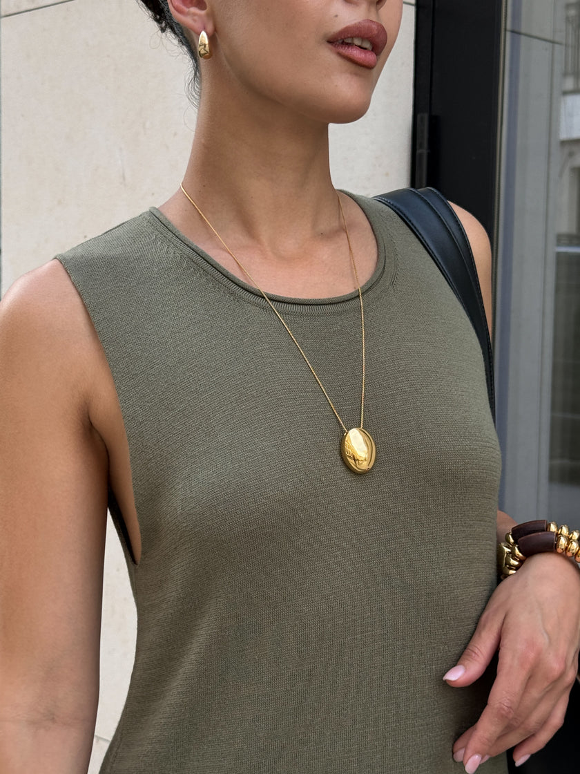 NARINA round neck dress, khaki