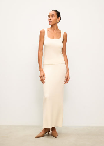 MOLLY no-peplum midi skirt, milk
