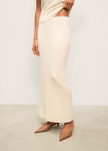 MOLLY no-peplum midi skirt, milk