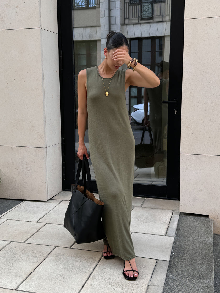 NARINA round neck dress, khaki