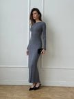 ERIKA dress with long sleeves, graphite