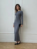 ERIKA dress with long sleeves, graphite