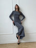 ERIKA dress with long sleeves, graphite