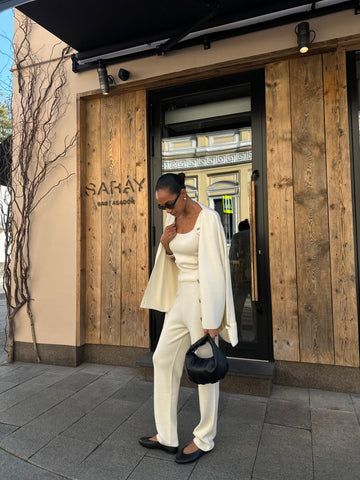 MOLLY oversized cardigan with turn-up sleeves, milk