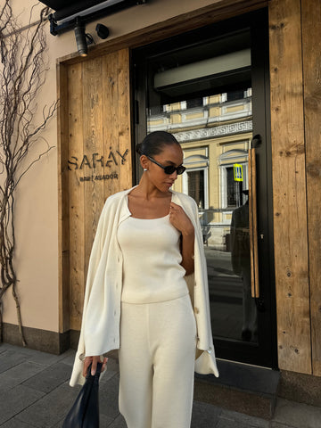 MOLLY oversized cardigan with turn-up sleeves, milk