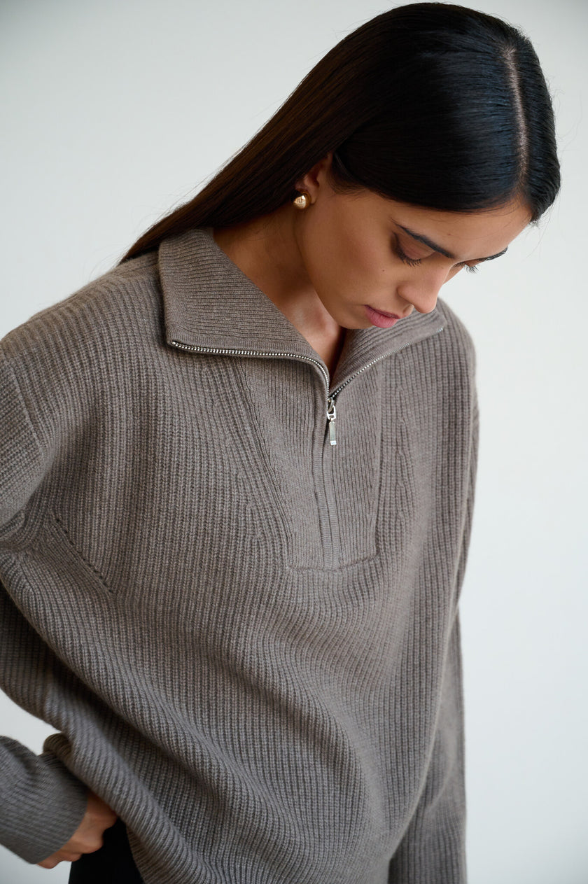 FABIA anorak sweater, mocha