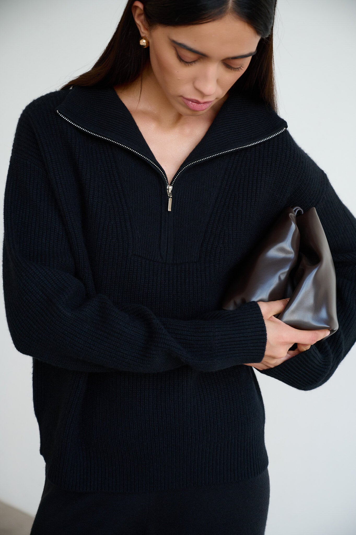 FABIA anorak sweater, black